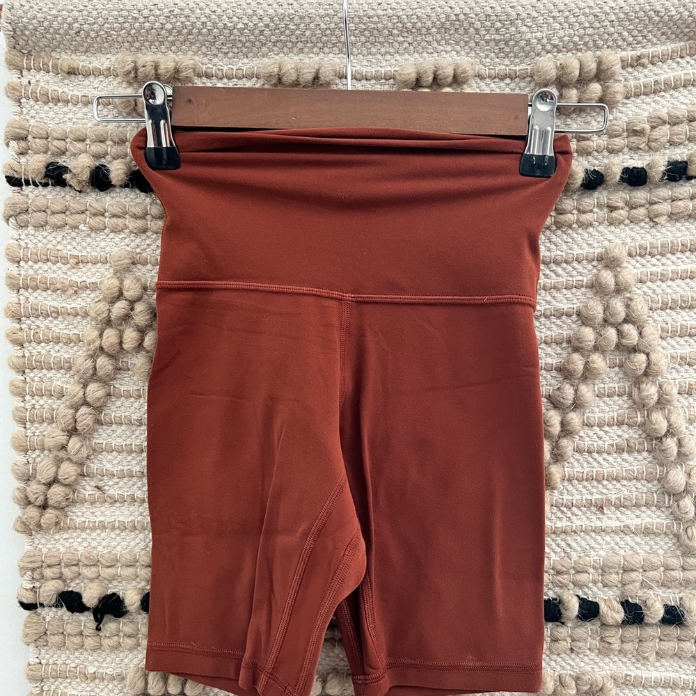 Lululemon High-Waisted Rust Biker Shorts
